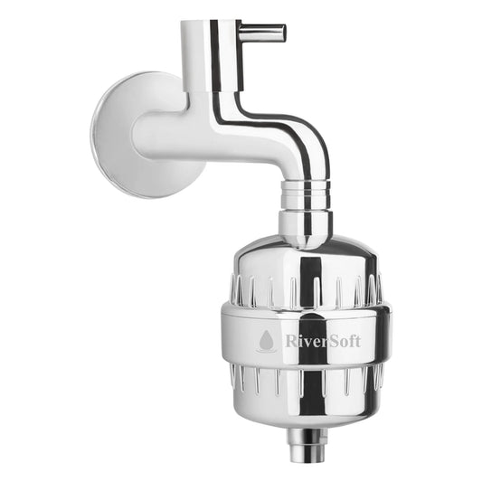 HL-150 PRO Water Softener for Bathroom With 15-Stage Filtration For Shower & Tap (Chrome, Pack of 1)